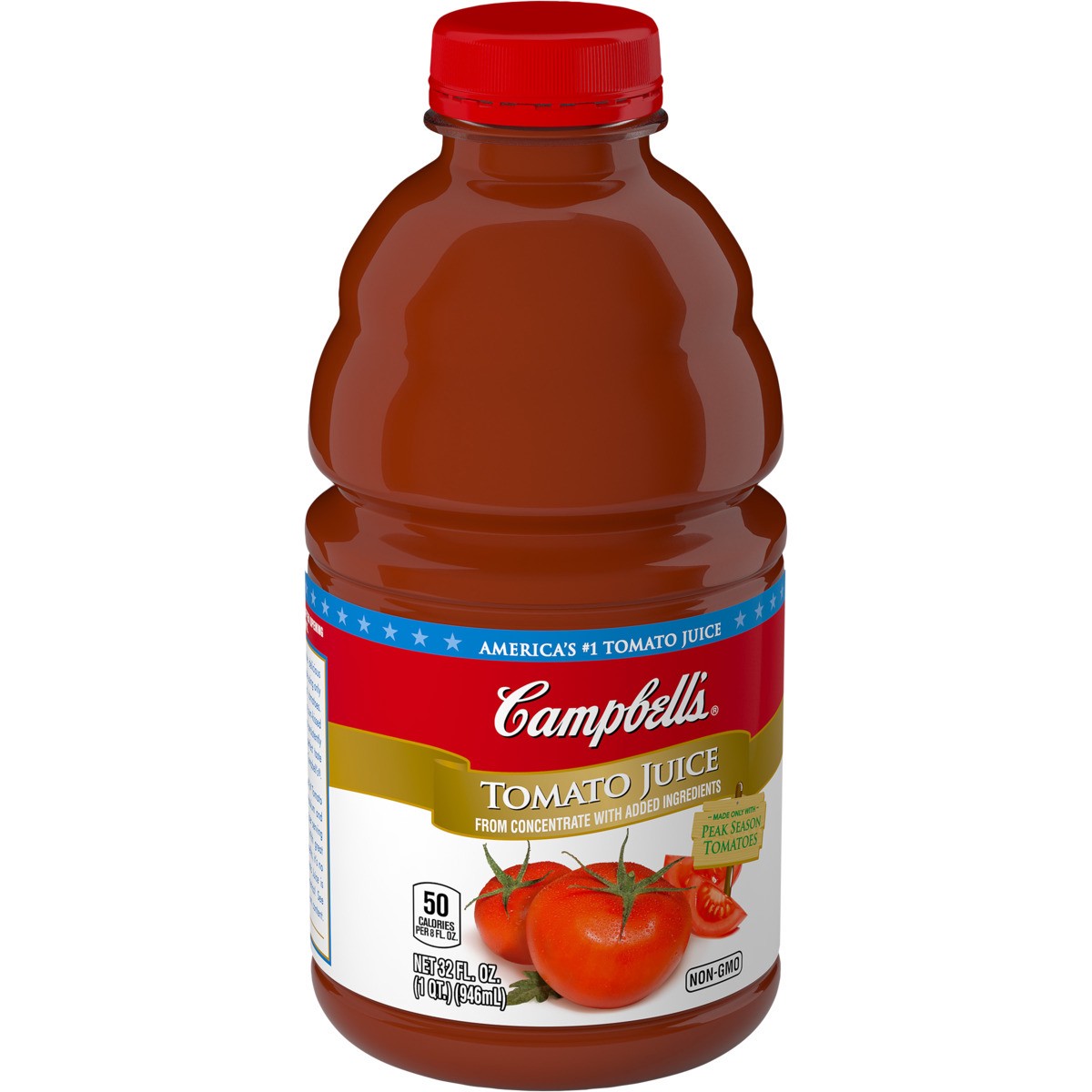 slide 9 of 11, Campbell's Campbell''s 100% Tomato Juice, 32 fl oz Bottle, 32 fl oz