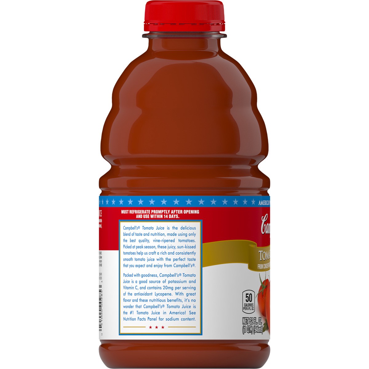 slide 8 of 11, Campbell's Campbell''s 100% Tomato Juice, 32 fl oz Bottle, 32 fl oz