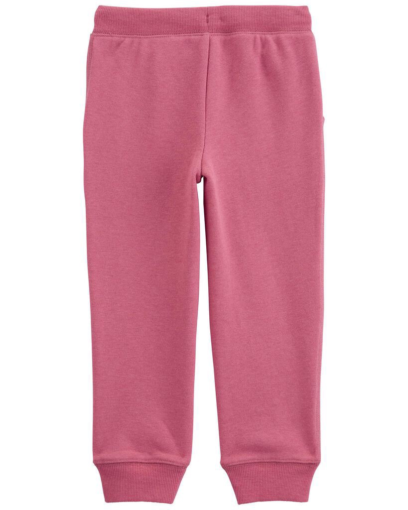 slide 2 of 3, Oshkosh Toddler Fleece Drawstring Joggers Pink 5T, 1 ct