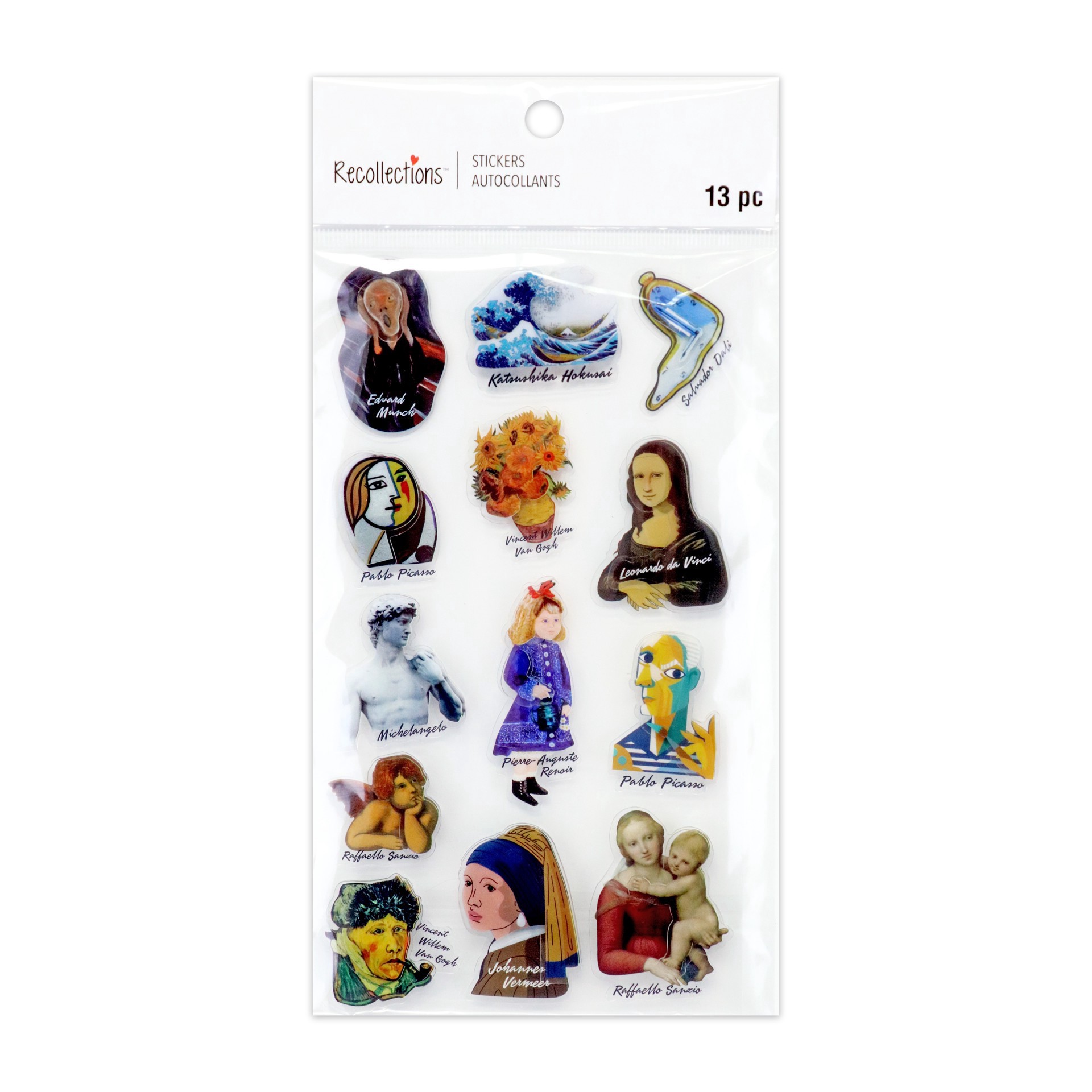 slide 3 of 4, Famous Art Dimensional Stickers By Recollections, 7 in x 4.26 in