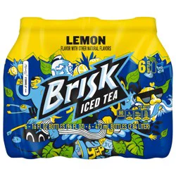Brisk Iced Tea Lemon, 16 fl oz, 6 Count