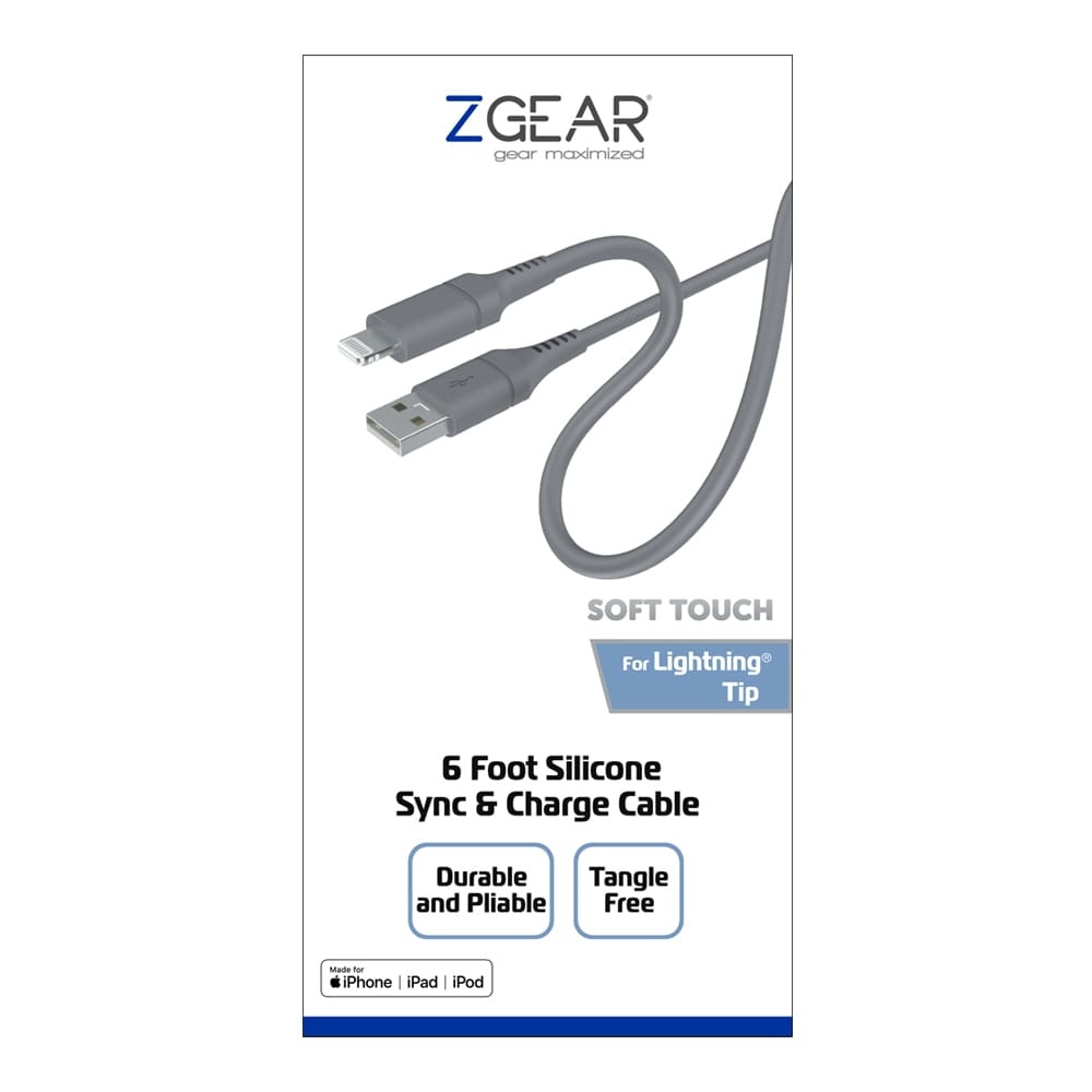 slide 1 of 1, Zgear Sync & Charge Cable, 6 ft