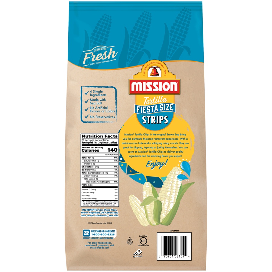 slide 2 of 6, Mission Fiesta Size Strips Tortilla Chips - 18oz, 20 oz