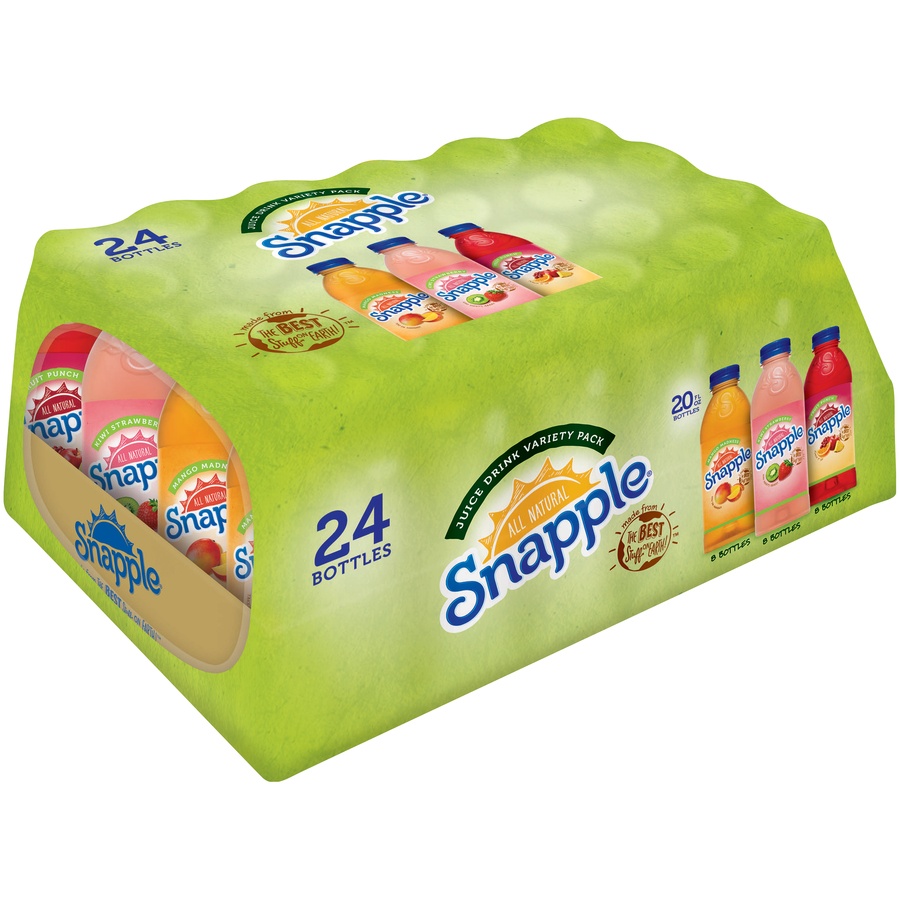 slide 3 of 3, Snapple Juice Drink Variety Pack, 20 fl oz bottles, 24 pack, 24 ct