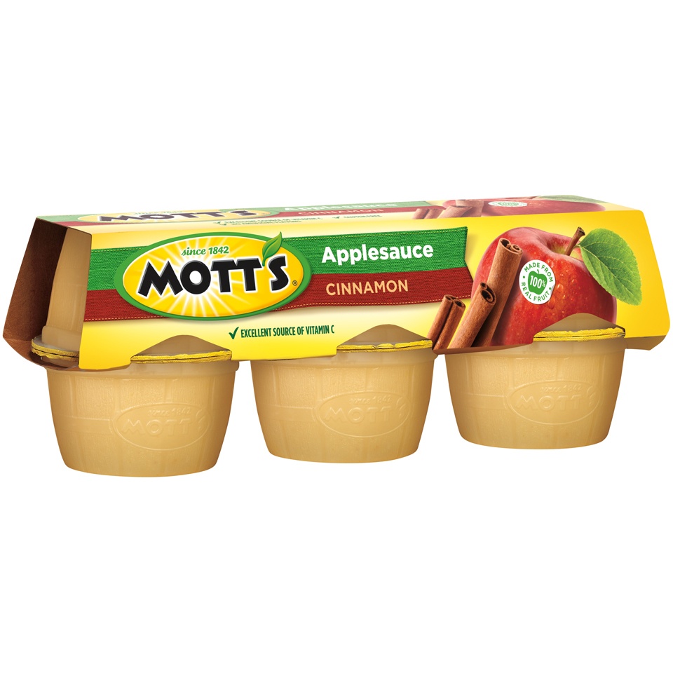 slide 2 of 3, Mott's Cinnamon Applesauce, 4 oz cups, 6 count, 