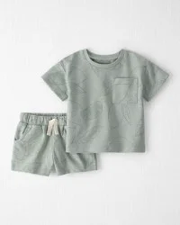 Littleplanet Baby 2-Piece Top & Short Set Made with Organic Cotton Citrus Green 9M