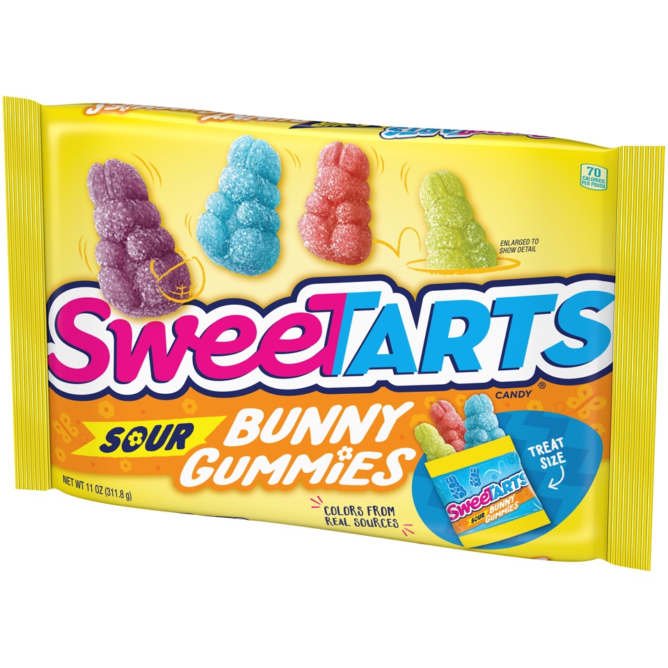 slide 3 of 8, SweeTARTS Sour Bunny Treat Size, 11 oz