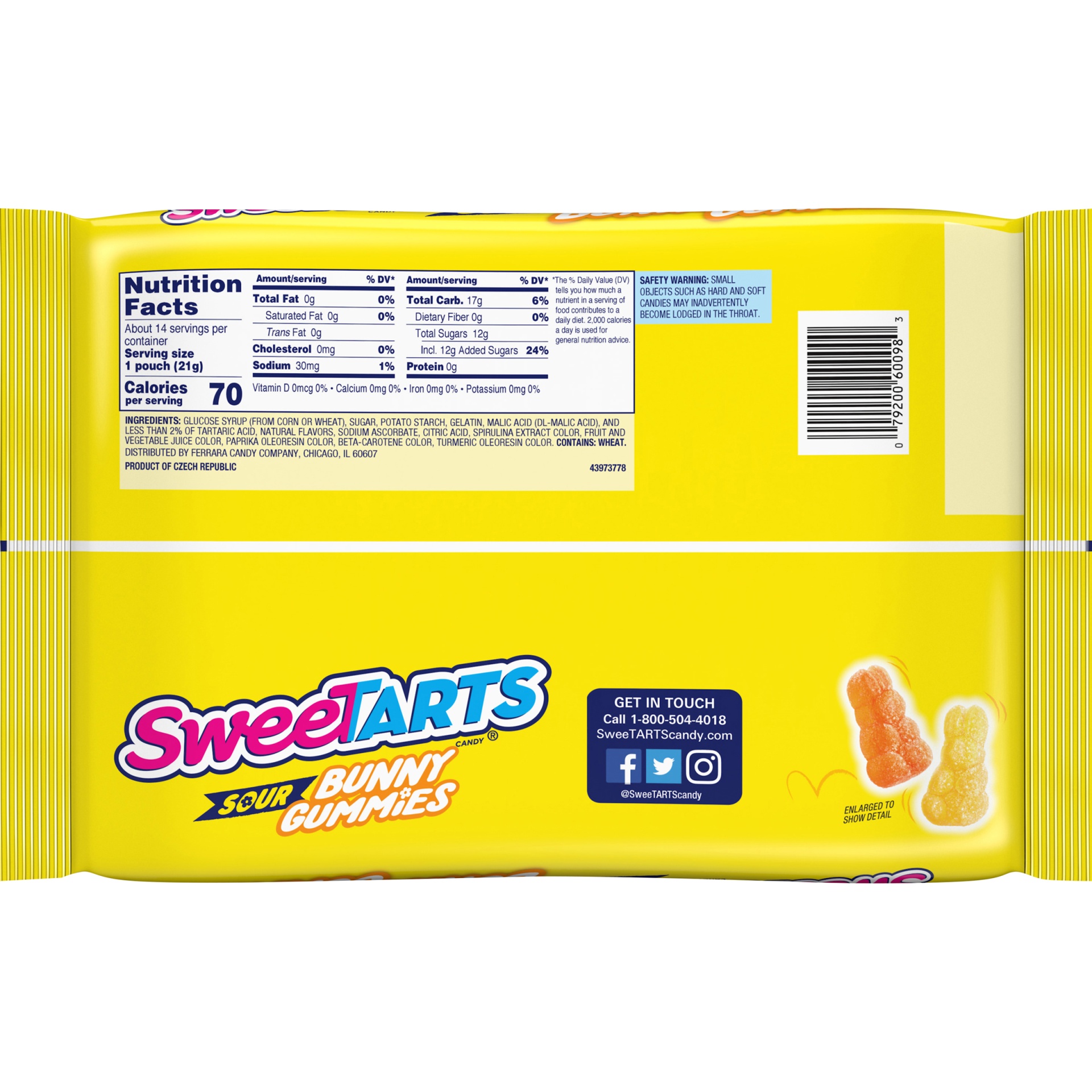 slide 6 of 8, SweeTARTS Sour Bunny Treat Size, 11 oz