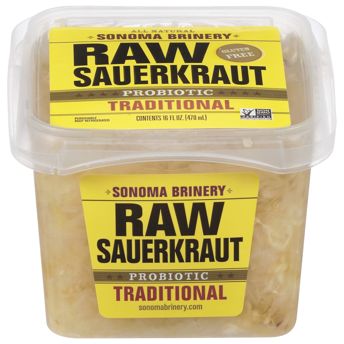 slide 1 of 14, Sonoma Brinery Raw Probiotic Traditional Sauerkraut 16 fl oz, 16 fl oz