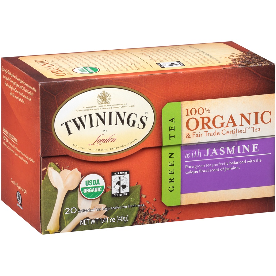 slide 2 of 7, Twinings Organic & Fair Trade Certified Green Tea with Jasmine Tea Bags - 1.41 oz, 1.41 oz