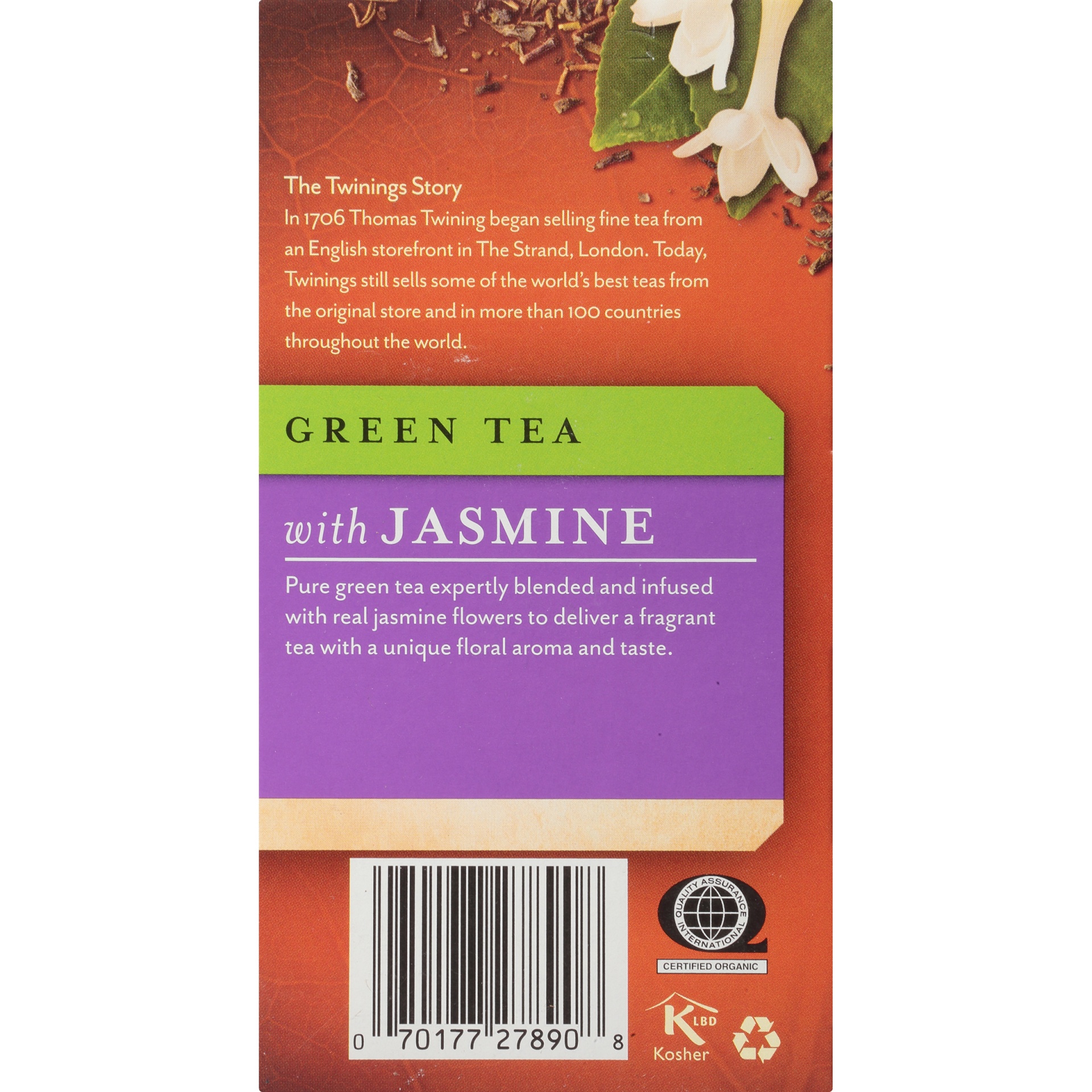 slide 5 of 7, Twinings Organic & Fair Trade Certified Green Tea with Jasmine Tea Bags - 1.41 oz, 1.41 oz