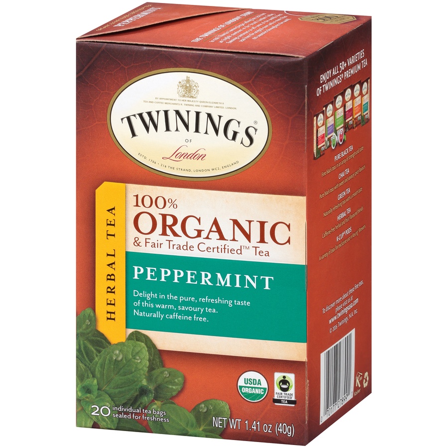 slide 2 of 7, Twinings 100% Organic & Fair Trade Certified Peppermint Tea - 1.41 oz, 1.41 oz