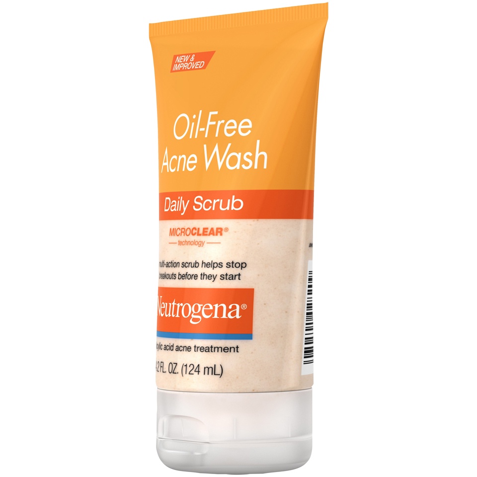 slide 3 of 6, Neutrogena Oil-Free Acne Face Wash Daily Scrub with Salicylic Acid - 4.2 fl oz, 4.2 fl oz