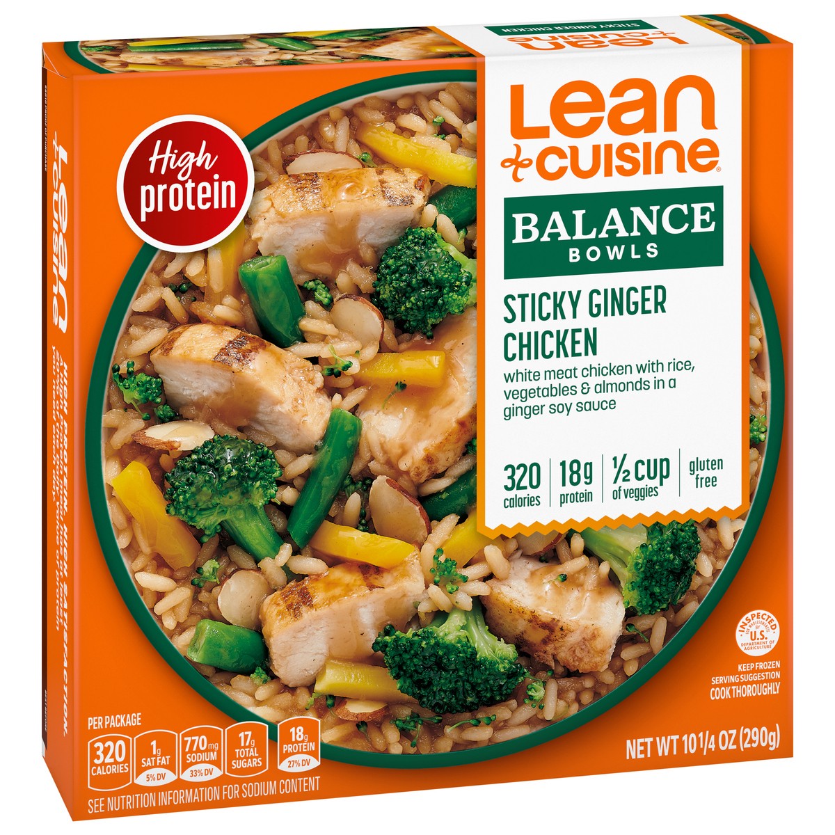 slide 3 of 9, Lean Cuisine Frozen Meal Sticky Ginger Chicken, Balance Bowls Microwave Meal, Frozen Chicken Dinner, Frozen Dinner for One, 10.25 oz