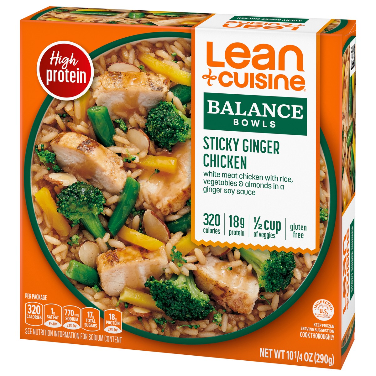 slide 4 of 9, Lean Cuisine Frozen Meal Sticky Ginger Chicken, Balance Bowls Microwave Meal, Frozen Chicken Dinner, Frozen Dinner for One, 10.25 oz