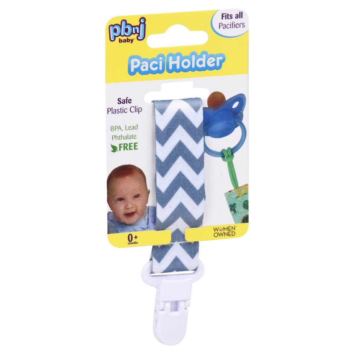 slide 2 of 9, PBnJ Baby Pacifier Holder, 1 ct