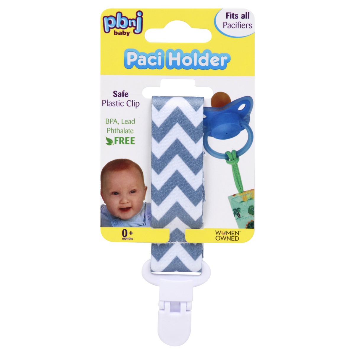 slide 1 of 9, PBnJ Baby Pacifier Holder, 1 ct