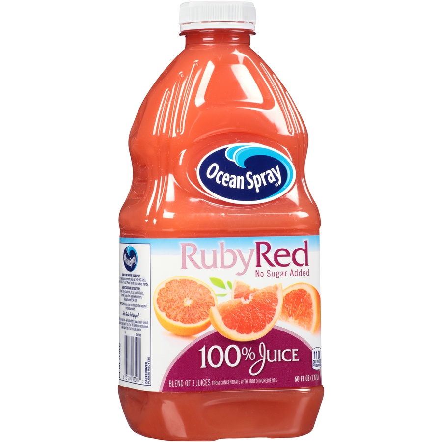 slide 2 of 8, Ocean Spray 100% Ruby Red Grapefruit Juice, 