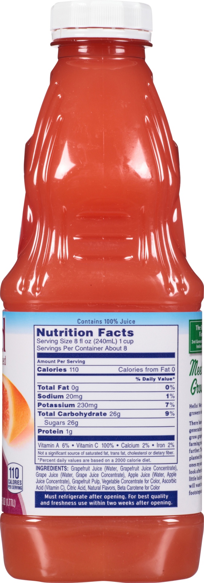 slide 4 of 8, Ocean Spray 100% Ruby Red Grapefruit Juice, 