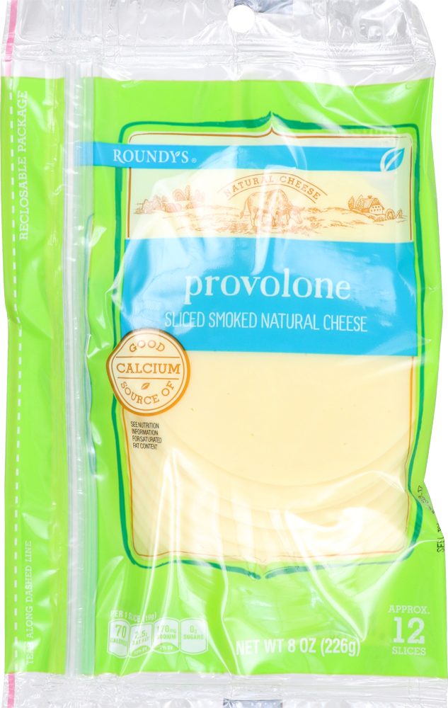 slide 1 of 1, Roundy's Roundys Natural Sliced Provolone Cheese, 8 oz
