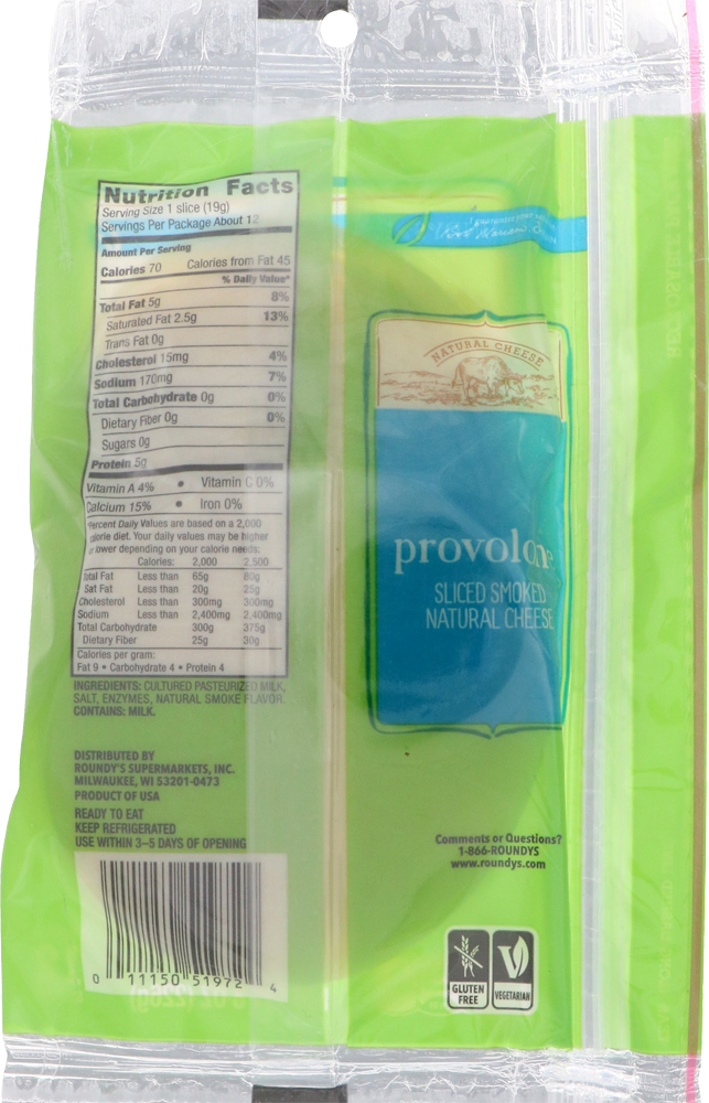 slide 3 of 3, Roundy's Roundys Natural Sliced Provolone Cheese, 8 oz