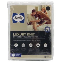 Sealy Luxury Knit Fitted Mattress Protector - White