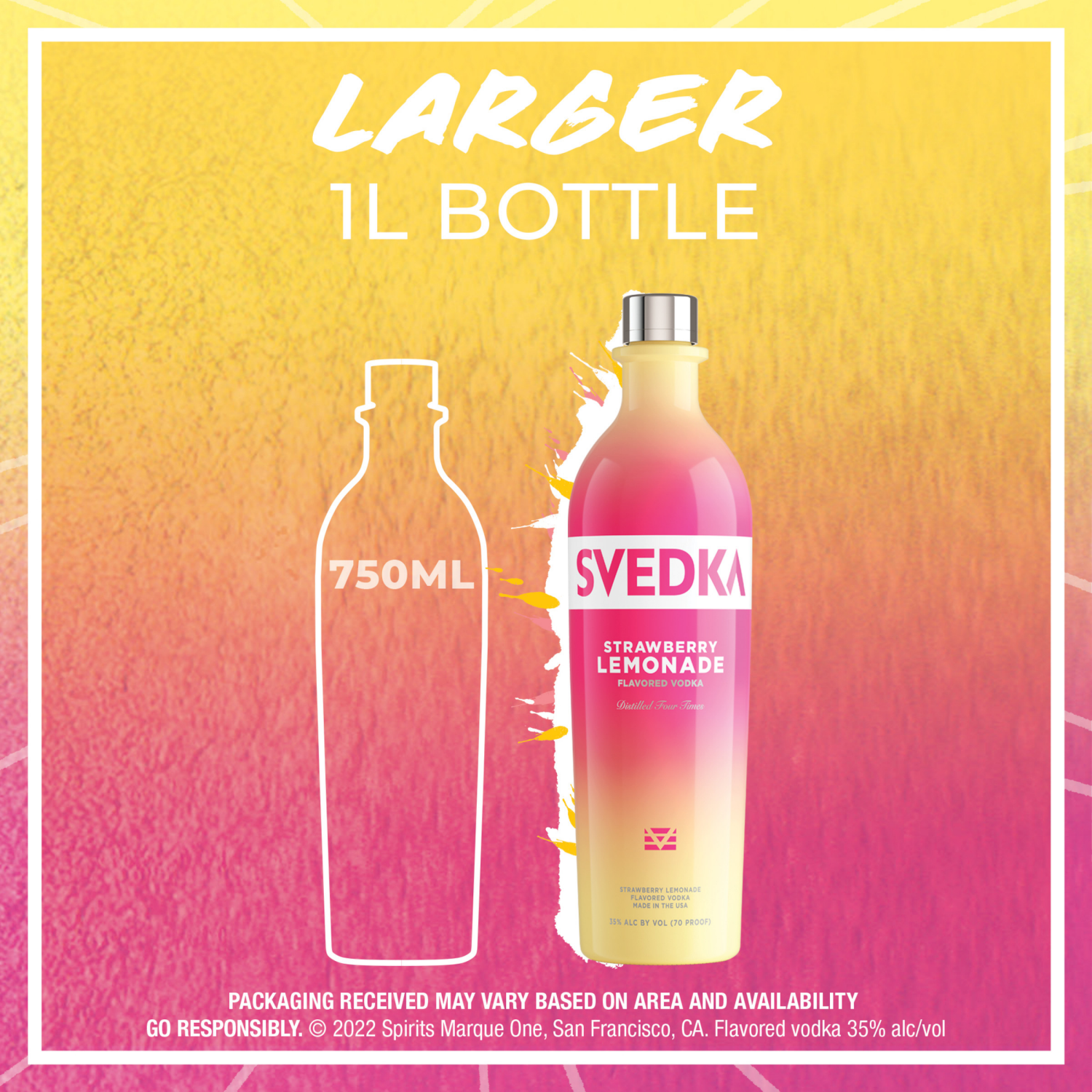 slide 5 of 6, SVEDKA Strawberry Lemonade Flavored Vodka, 70 Proof, 1 l