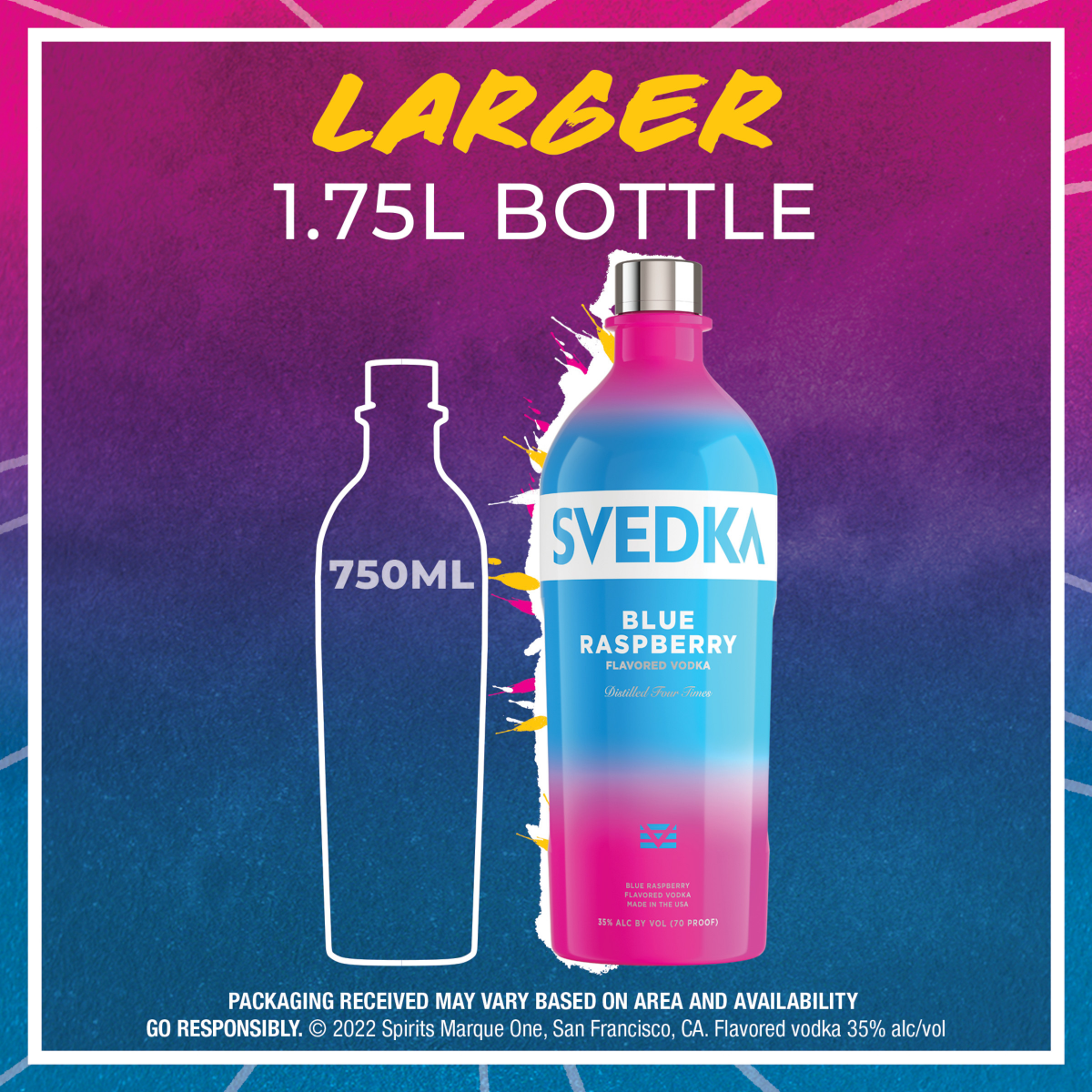 slide 2 of 4, Svedka Blue Raspberry Vodka, 1.75 liter