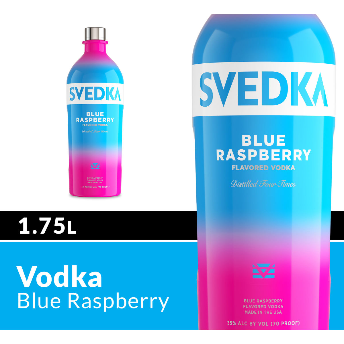 slide 3 of 4, Svedka Blue Raspberry Vodka, 1.75 liter