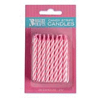 slide 1 of 1, Sprinkle Striped Pink Candles, 1 ct