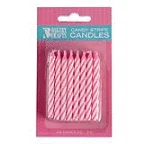 Sprinkle Bakery Crafts Striped Pink Candle, 1 Each
