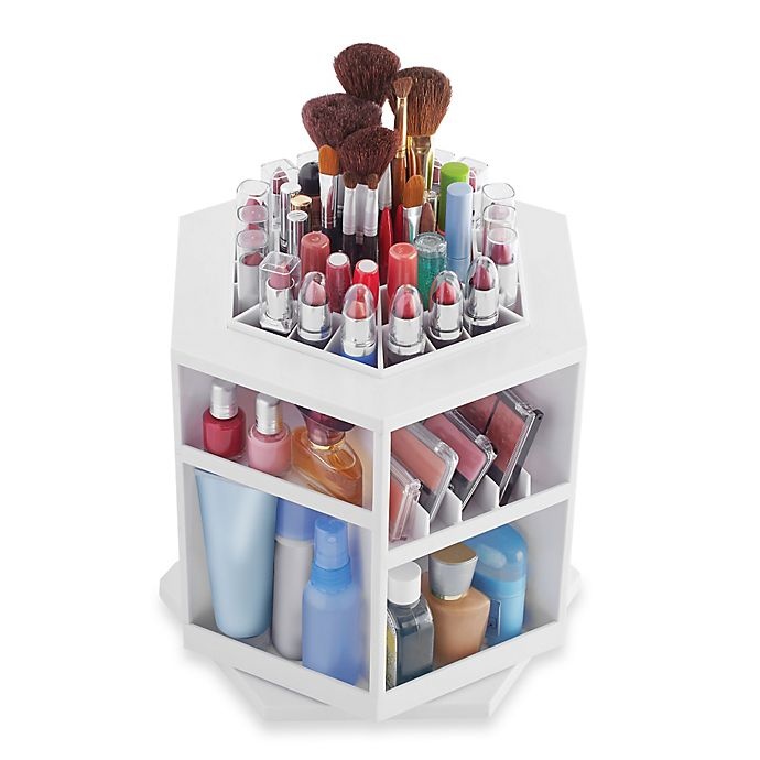 slide 2 of 4, Lori Greiner Spinning Cosmetic Organizer - White, 1 ct