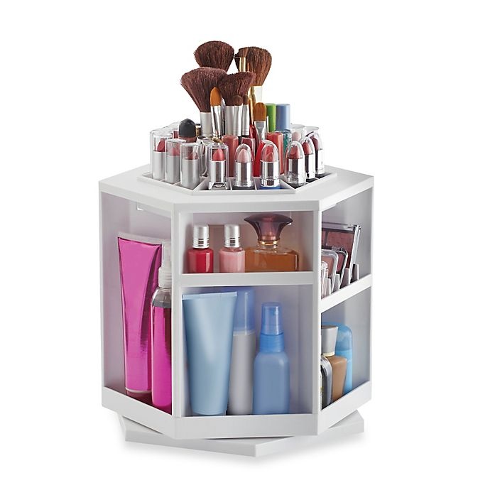 slide 1 of 4, Lori Greiner Spinning Cosmetic Organizer - White, 1 ct