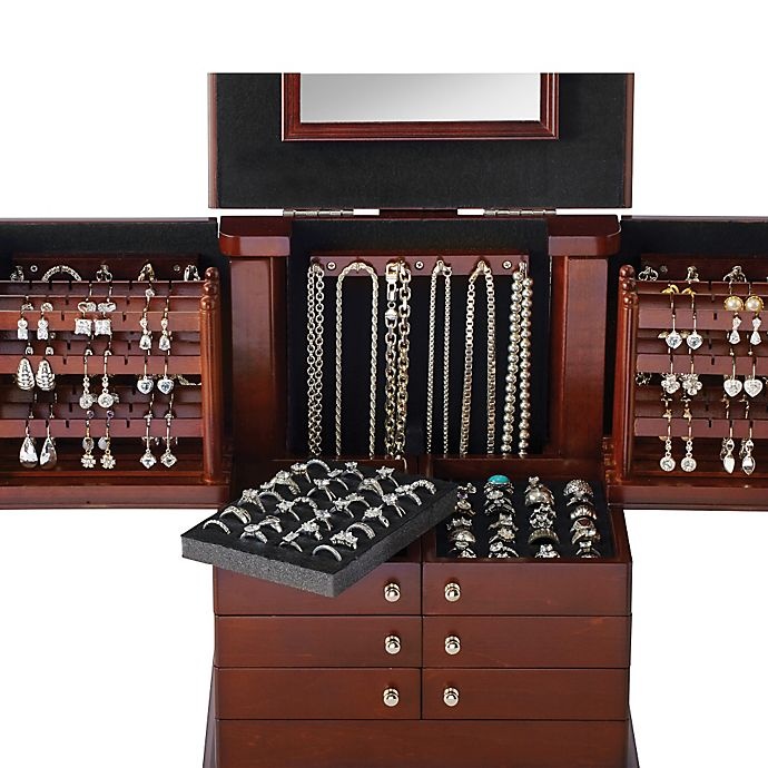 slide 3 of 5, Lori Greiner Deluxe Wood Jewelry Organizer - Walnut, 1 ct