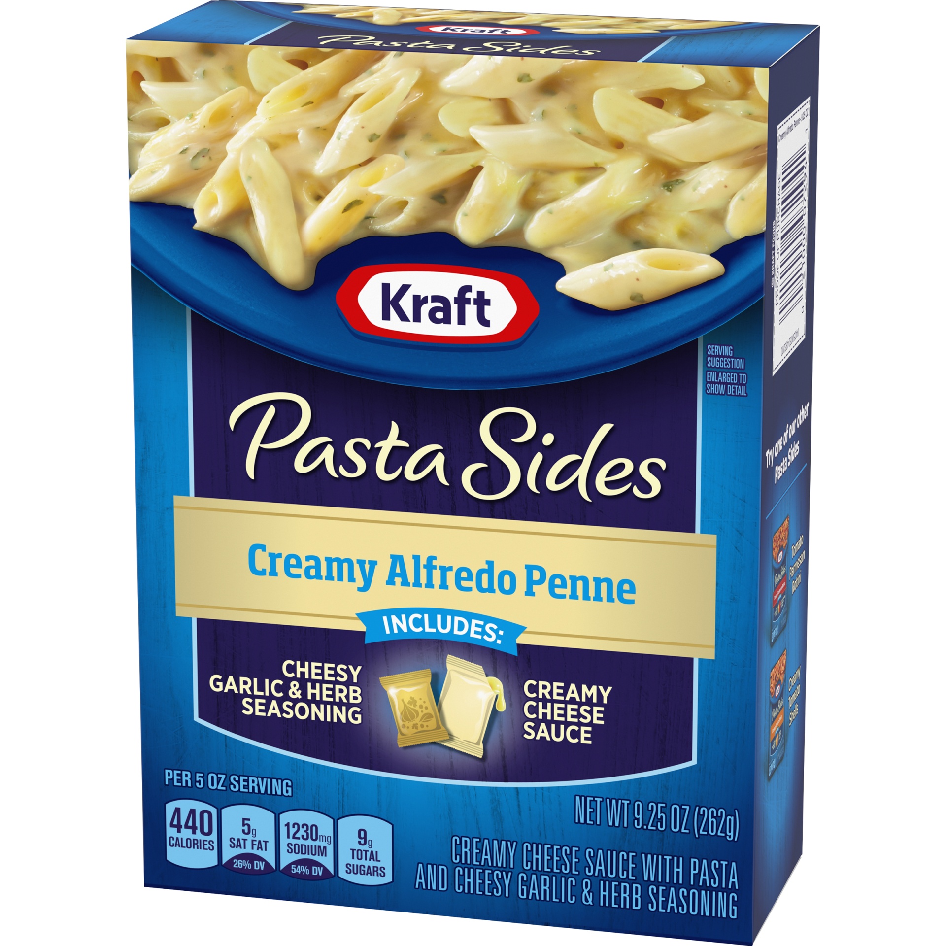 slide 3 of 6, Kraft Pasta Sides Creamy Alfredo Penne, 9.25 oz