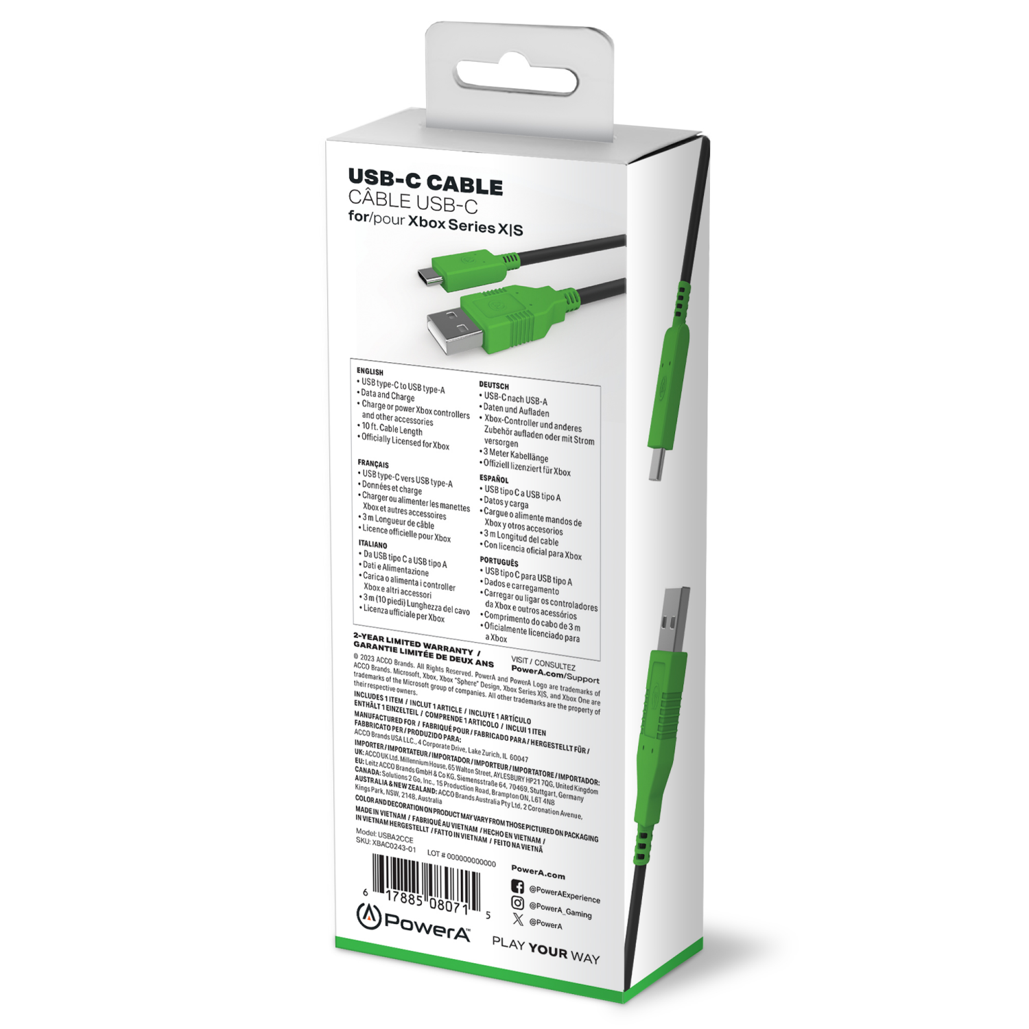 slide 2 of 2, PowerA USB-C Cable for Xbox Series X|S, 1 ct