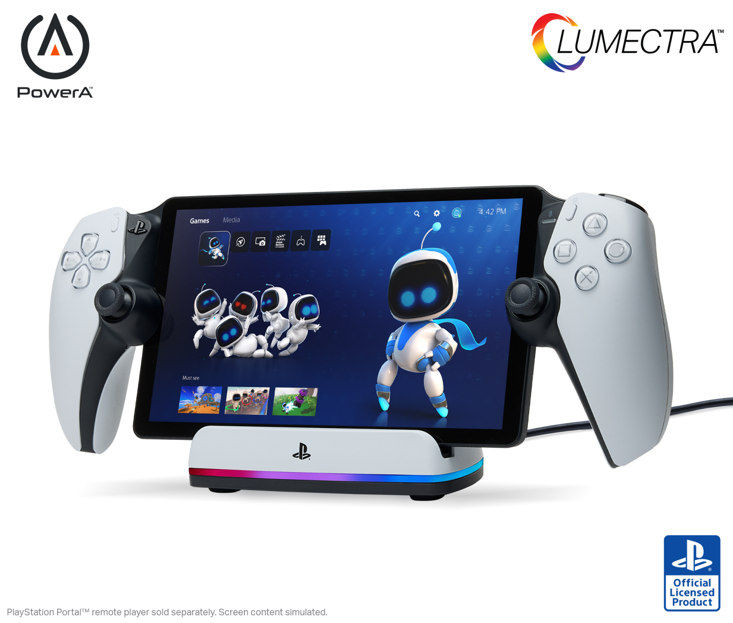 slide 3 of 8, SONY PowerA Charging Station for PlayStation Portal Remote Player with Lumectra, 1 ct