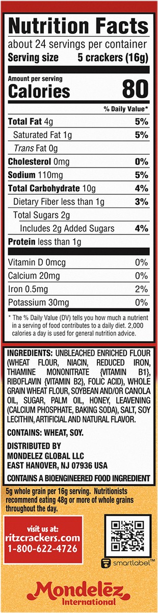 slide 3 of 9, RITZ Honey Wheat Crackers, 13.7 oz, 13.7 oz