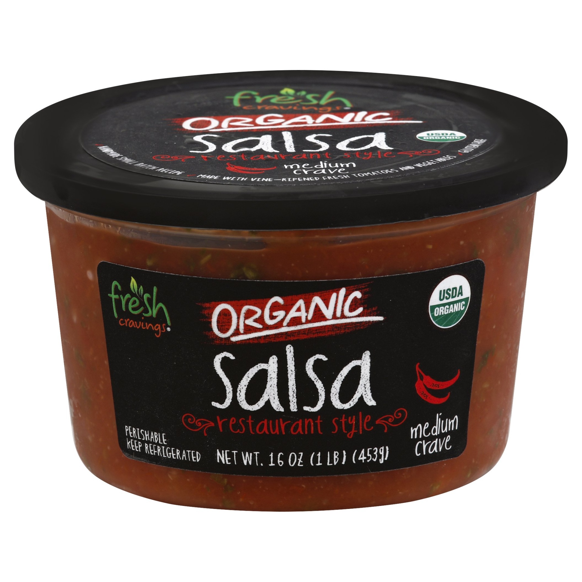 slide 1 of 1, Fresh Cravings Organic Medium Salsa, 16 oz