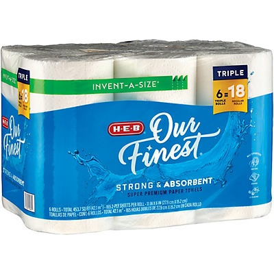 H-E-B Our Finest Invent-A-Size Paper Towels - Shop Paper Towels at H-E-B