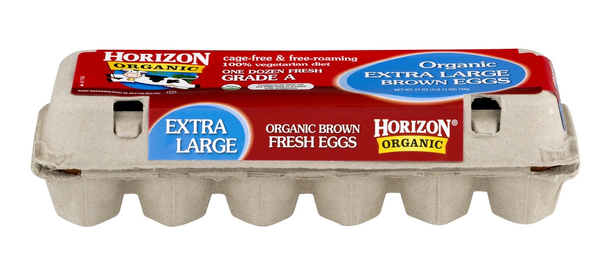 slide 1 of 1, Horizon Organic Grade A Brown Eggs Extra Large, 12 ct