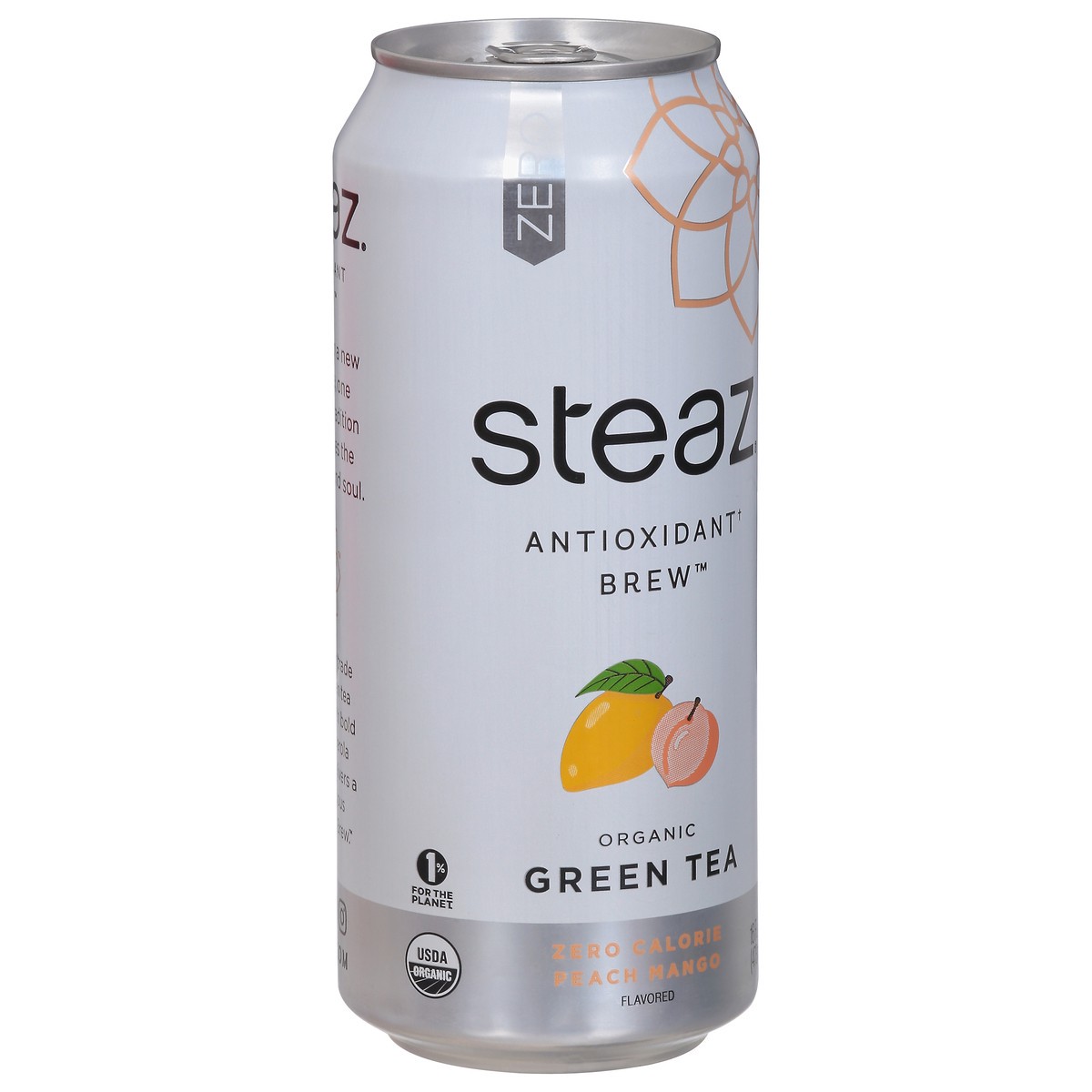 slide 2 of 9, Steaz Organic Zero Calorie Peach Mango Green Tea, 16 fl oz