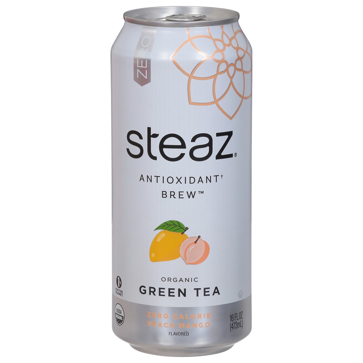 slide 1 of 9, Steaz Organic Zero Calorie Peach Mango Green Tea, 16 fl oz