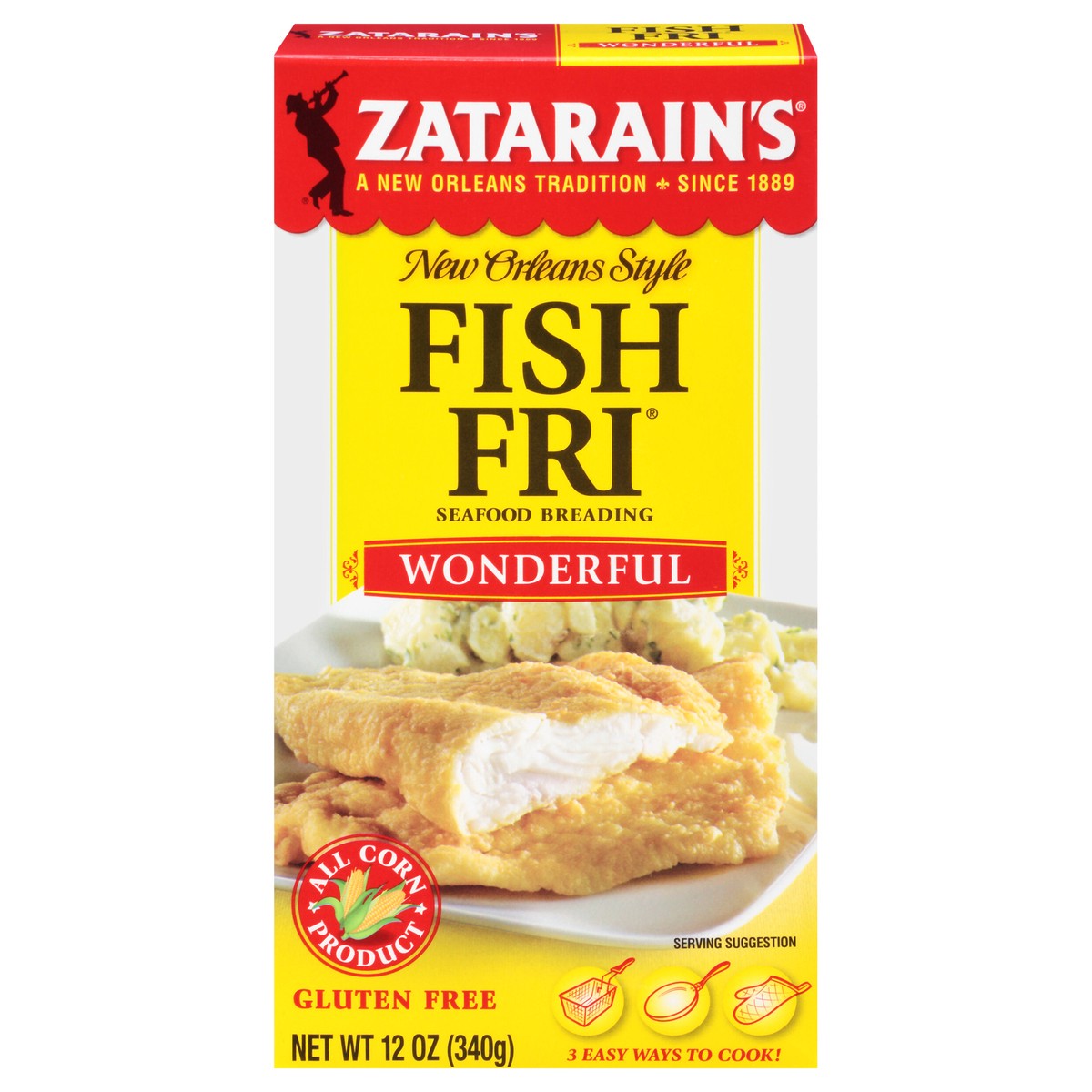 slide 1 of 5, Zatarain's Fish Fry - Plain, 12 oz