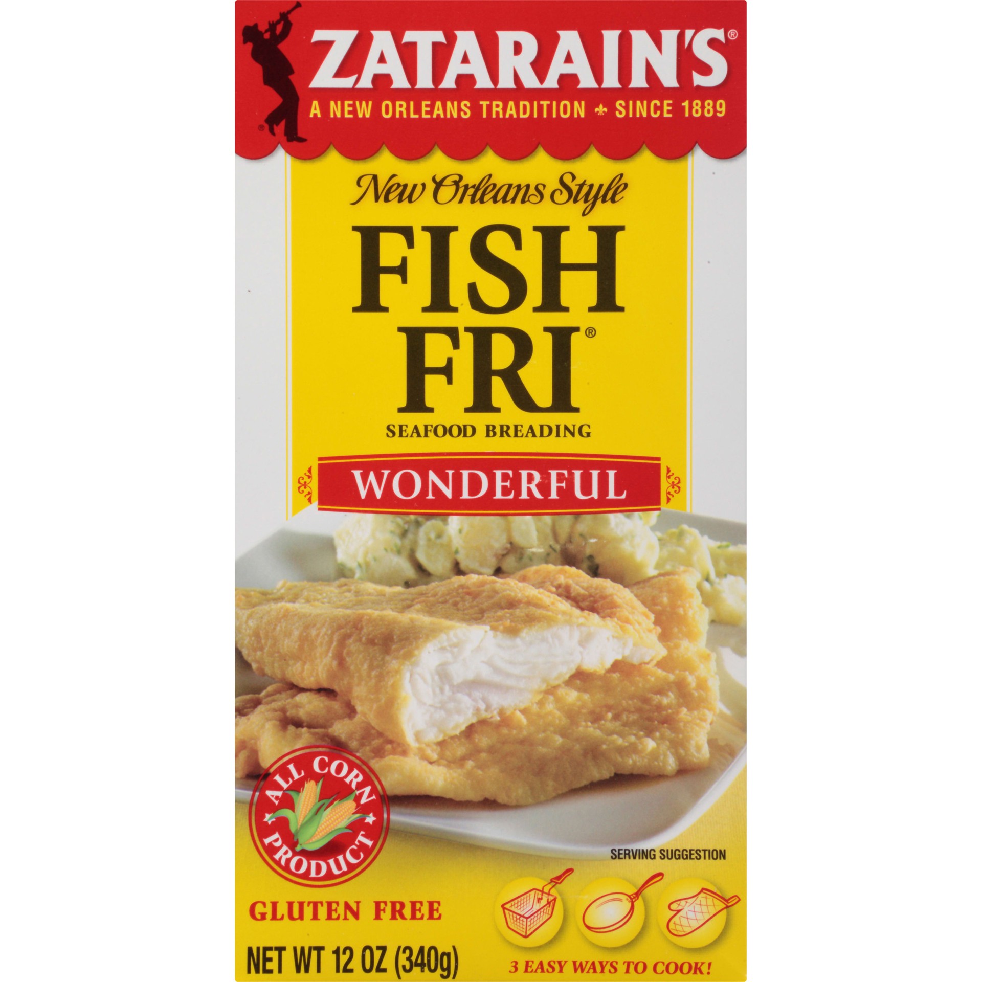 slide 1 of 5, Zatarain's Fish Fry - Plain, 12 oz