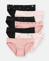 Carter's Girls 7-Pack Star Print Bikini Underwear - Black/Pink Black/Pink 6-6X