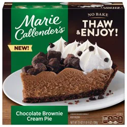 Marie Callender's Chocolate Brownie Cream Pie, Thaw & Serve Frozen Dessert, 25 oz.