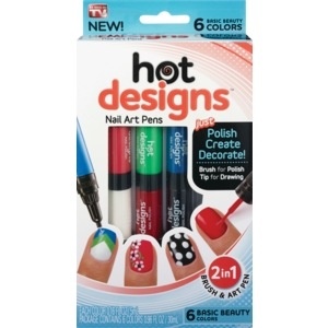 slide 1 of 1, Hot Designs Nail Art Pens 6 ea, 6 ct