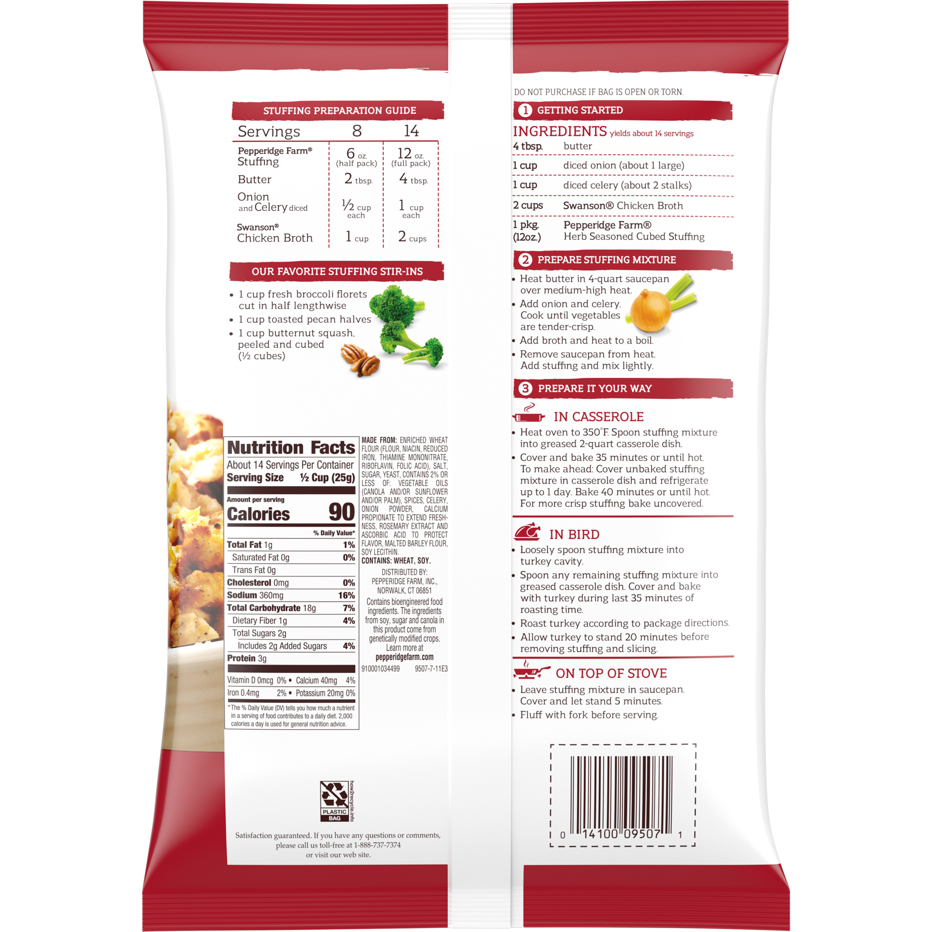 slide 2 of 5, Pepperidge Farm Herb Seasoned Cubed Stuffing, 12 oz