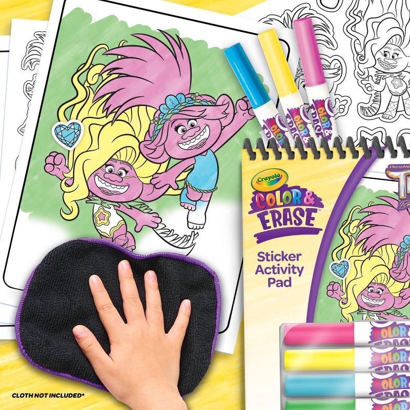 slide 4 of 5, Crayola Trolls Color & Erase Reusable Sticker Activity Pad, 1 ct